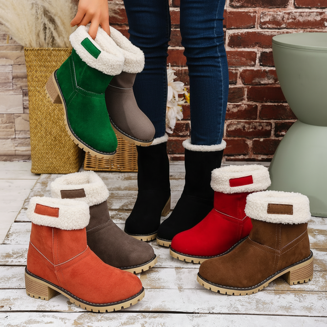 Almira vinterstövlett med klack och 2-i-1-design