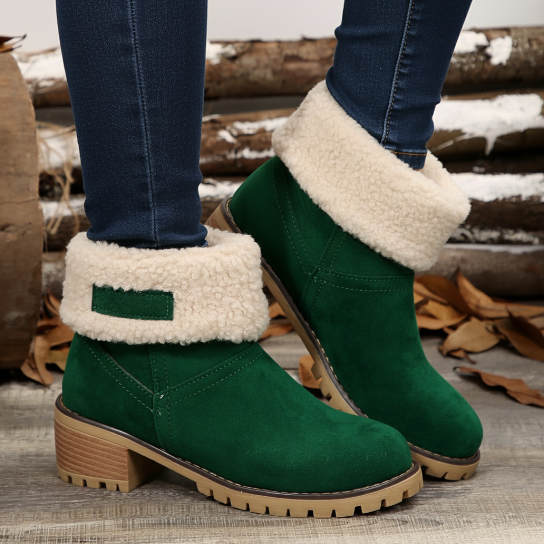 Almira vinterstövlett med klack och 2-i-1-design