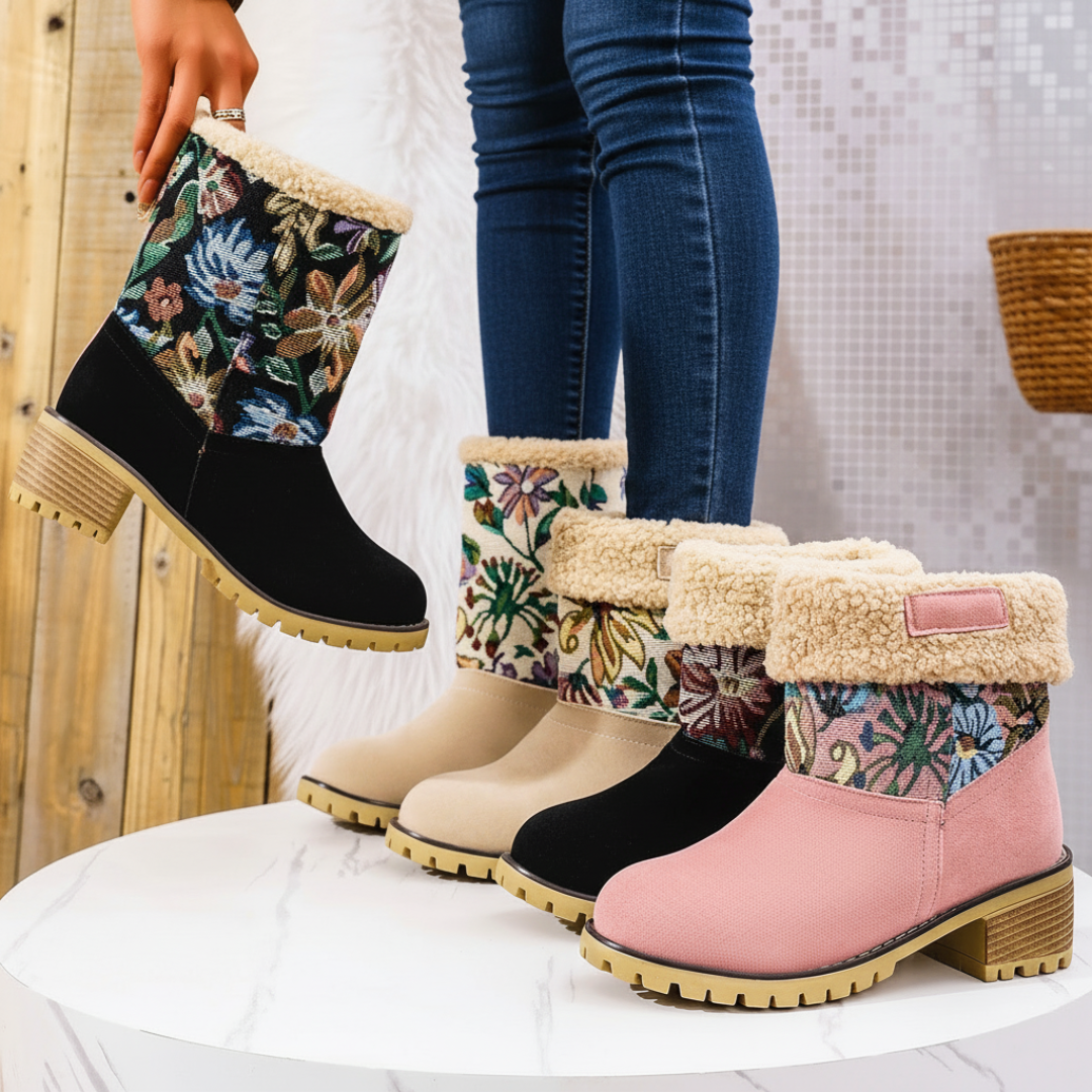 Almira vinterstövlett med klack och 2-i-1-design